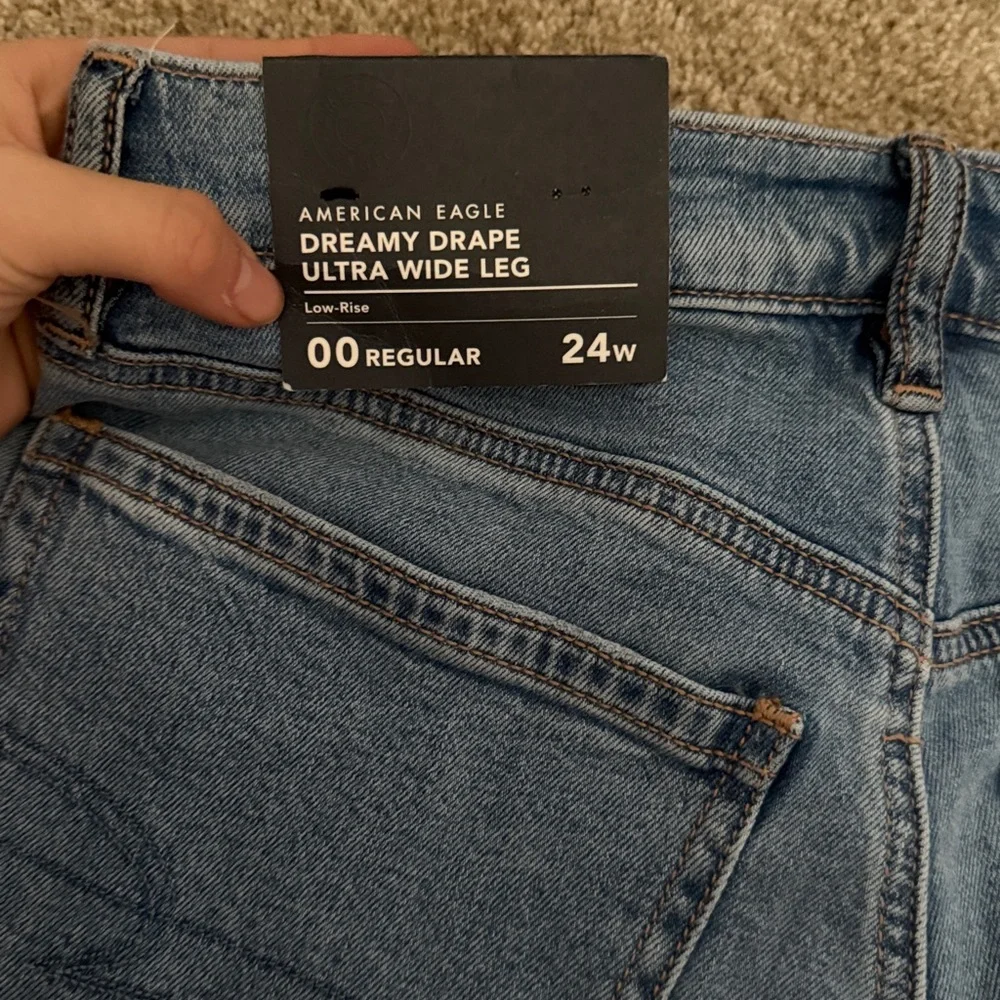 NWT American Eagle Outfitters dreamy drape ultra wide leg baggy jeans size 00 24 - Picture 5 of 5